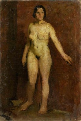 Unknown, Nude Model, Oil Painting, Mid-20th Century-ZCI-1788892