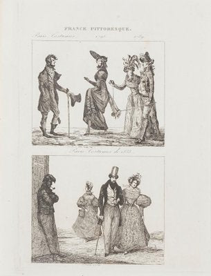 Unknown - Paris Costumes - Original Lithograph - 19th Century-ZCI-872059