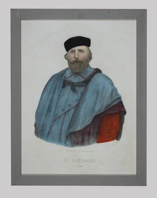 Unknown, Portrait of Giuseppe Garibaldi, Lithograph, 19th Century, Framed-ZCI-1422419