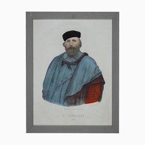 Unknown, Portrait of Giuseppe Garibaldi, Lithograph, 19th Century, Framed-ZCI-1422419