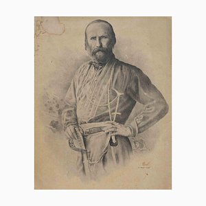 Unknown, Portrait of Giuseppe Garibaldi, Original Lithograph, 19th Century-ZCI-1758885