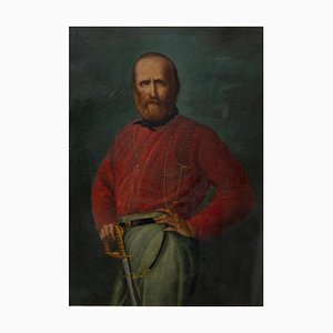 Unknown, Portrait of Young Giuseppe Garibaldi, Oil On Copper, 19th Century-ZCI-844428