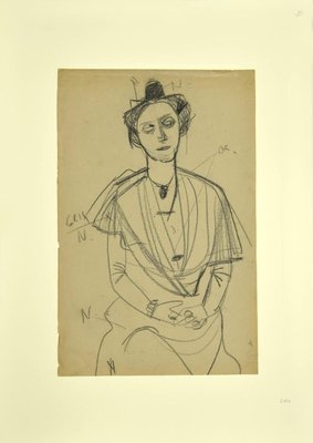 Unknown, Portrait, Pencil Drawing, Early 20th Century-ZCI-904040