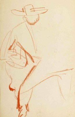 Unknown, Portrait, Pencil Drawing on Paper, Mid-20th Century-ZCI-1382461