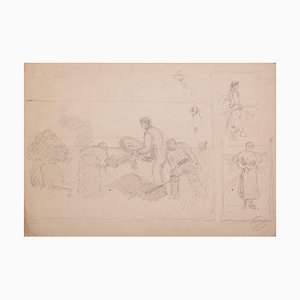 Unknown, Reapers, 20th Century, Pencil on Paper-ZCI-1781768