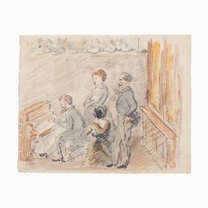 Unknown - Sonata - Original Watercolor on Paper - Early 20th Century-ZCI-834661