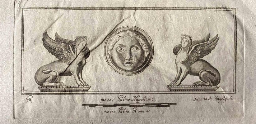 Unknown, Sphinxes from Ancient Rome, Original Etching, 1750s-ZCI-1383081