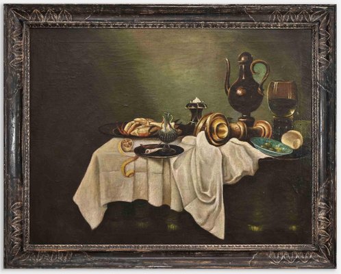 Unknown, Still Life with a Table, Oil on Canvas, 20th Century-ZCI-1372530