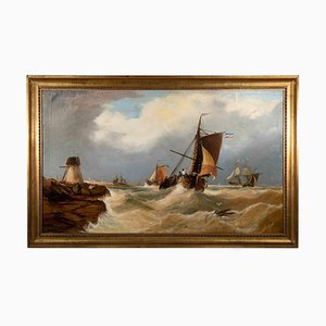 Unknown, Stormy Sea, Oil on Canvas, Mid-19th Century, Framed-ZCI-1405005