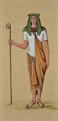 Unknown, Study for Scenography on Ancient Egypt, Ink & Watercolor, Early 20th Century-ZCI-1762123