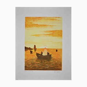 Unknown, Sunset, Original Lithograph, 1970s-ZCI-1379757