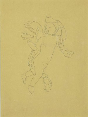 Unknown - the Angel without Shoes - Original Pen Drawing on Paper - 1850s-ZCI-830692