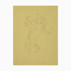 Unknown - the Angel without Shoes - Original Pen Drawing on Paper - 1850s-ZCI-830692