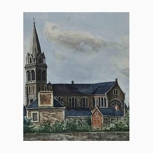 Unknown, The Church, Watercolor, Mid 20th Century-ZCI-1775891