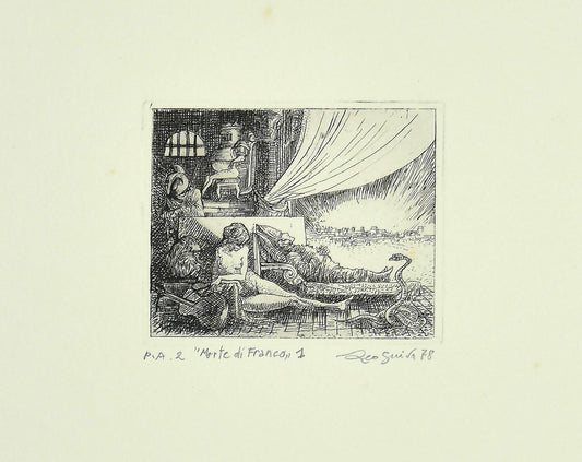 Unknown, The Death of Franco, Original Etching, 1978