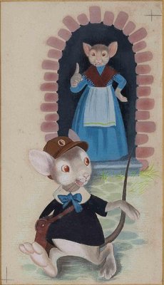 Unknown, The Fairy Tale of the Little Mouse, Drawing, Early 20th Century, Framed-ZCI-1781925