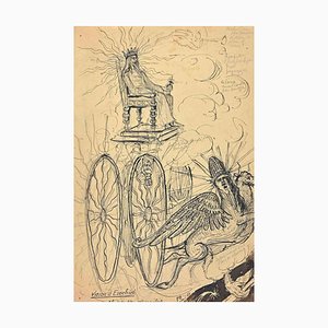 Unknown, The Sacred Flying Chariot: Ezekiel's Vision, Pen & Pencil Drawing, 1937-ZCI-1403343