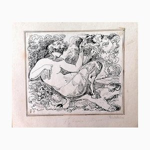 Unknown - the Satyr - Original China ink - 1880s-ZCI-830723