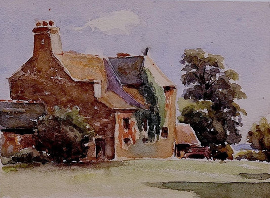 Unknown - Village House - Original Ink and Watercolor - 1890s