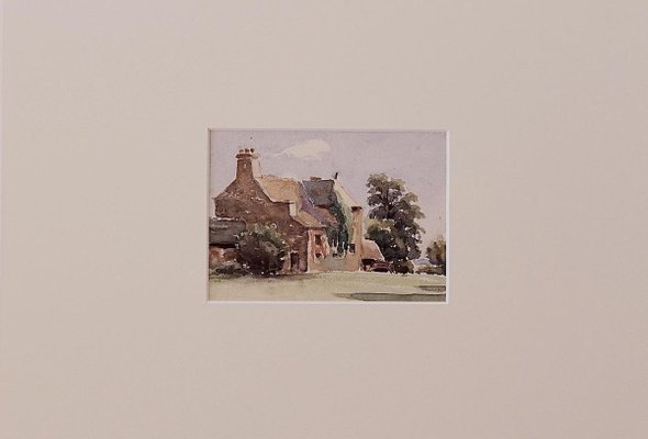 Unknown - Village House - Original Ink and Watercolor - 1890s-ZCI-839445