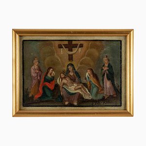 Unknown, Way of the Cross XIII, Oil Painting, 17th Century, Framed-ZCI-1422449