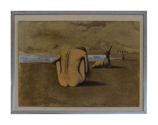 Untitled - Nude Woman / Original Mixed Media by Sergio Vacchi - 1973 1973-ZCI-759750