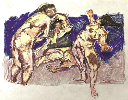 Untitled, Nudes - Original Pastel Drawing by F. Pirandello - 1960s 1960s