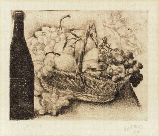 Untitled, Still Life - Original Etching and Drypoint by A. Soffici - 1939 1939