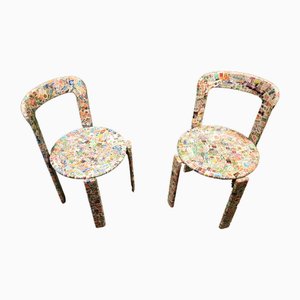 Upcycled Stamp Covered Dining Chairs by Bruno Rey for Kusch & Co, 1970s-QDP-1763468