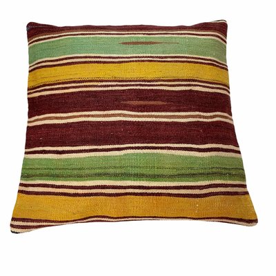 Upcycled Turkish Tapis Kelim Pillow Cover-AIV-820822