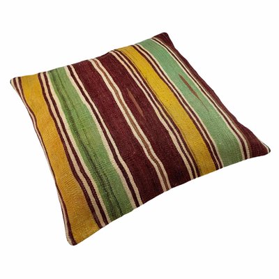 Upcycled Turkish Tapis Kelim Pillow Cover-AIV-820822