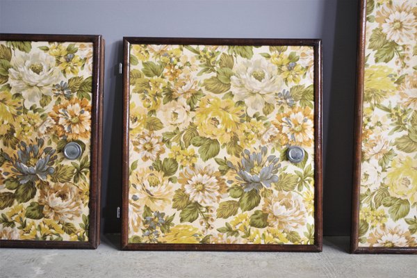 Upholstered Doors in Floral Fabric, 1950s, Set of 5-KNM-1384704