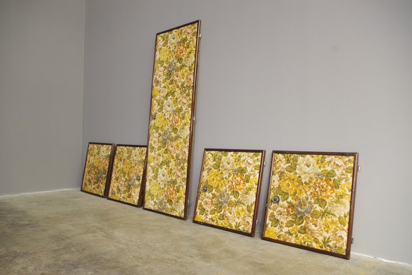 Upholstered Doors in Floral Fabric, 1950s, Set of 5-KNM-1384704