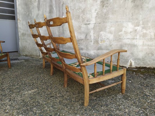 Upholstered Oak Sofa and Chair, 1950s, Set of 2-EAD-1703676