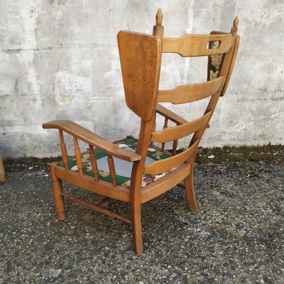 Upholstered Oak Sofa and Chair, 1950s, Set of 2-EAD-1703676