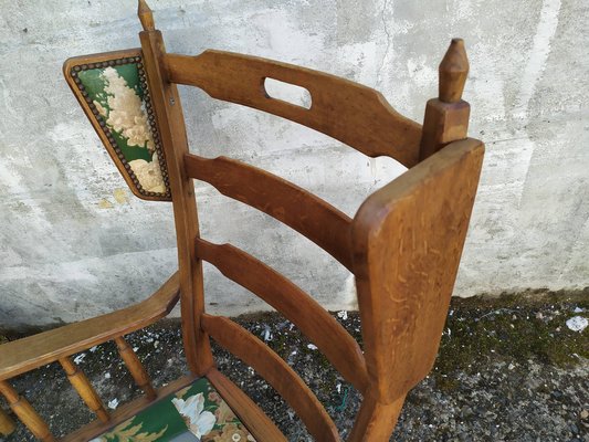 Upholstered Oak Sofa and Chair, 1950s, Set of 2-EAD-1703676