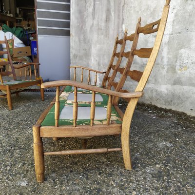 Upholstered Oak Sofa and Chair, 1950s, Set of 2-EAD-1703676