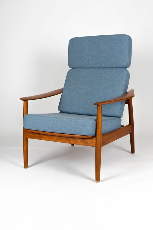 Upholstered Teak Highback Lounge Chair by Arne Vodder, 1960s