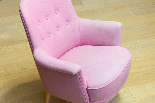 Upholstered with Lilac Wool Armchair by Carl Malmsten for O.H. Sjogren, 1960s