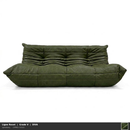TOGO LARGE SETTEE WITHOUT ARMS - 3 seater leather sofa | Ligne Roset | Upholstery | Leather | V | DIVA | CYPRES (5332)