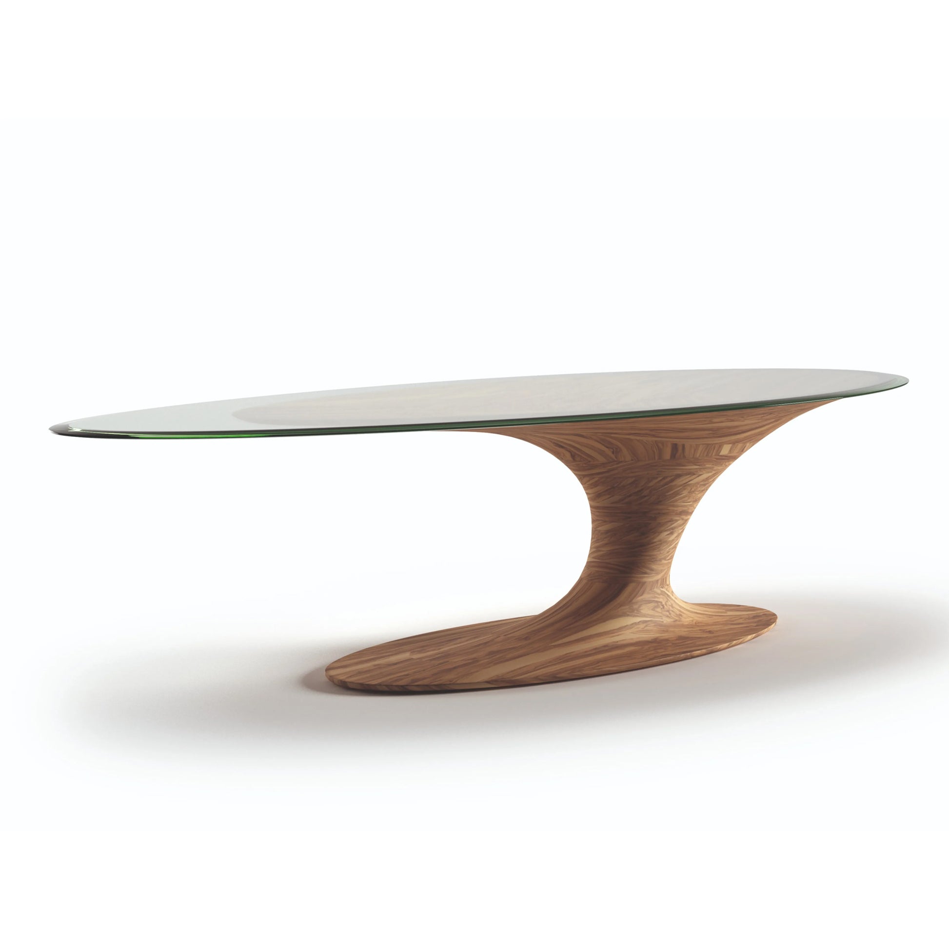 Uragano - Oval Wood And Glass Dining Table by Natuzzi Italia