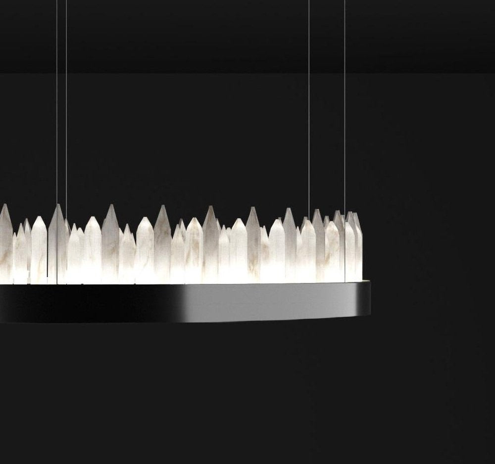 Urano Shiny Black 120 Pendant Light 3 by Alabastro Italiano