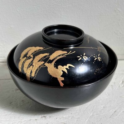 Urushi Maki-E Rice Bowls, Japan, 1910s, Set of 3-DWL-1698151