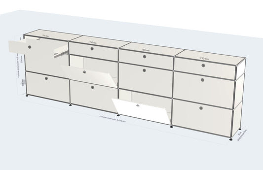 4x3 모듈 하이보드 (8 drop down doors, 4 drawers) [W3023XD373XH915]