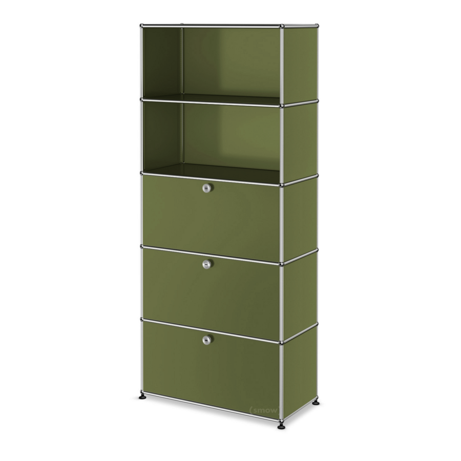 1x5 Modular Metal Shelving System with 3 bottom doors [W750XD350XH(350+350+350+350+350)]