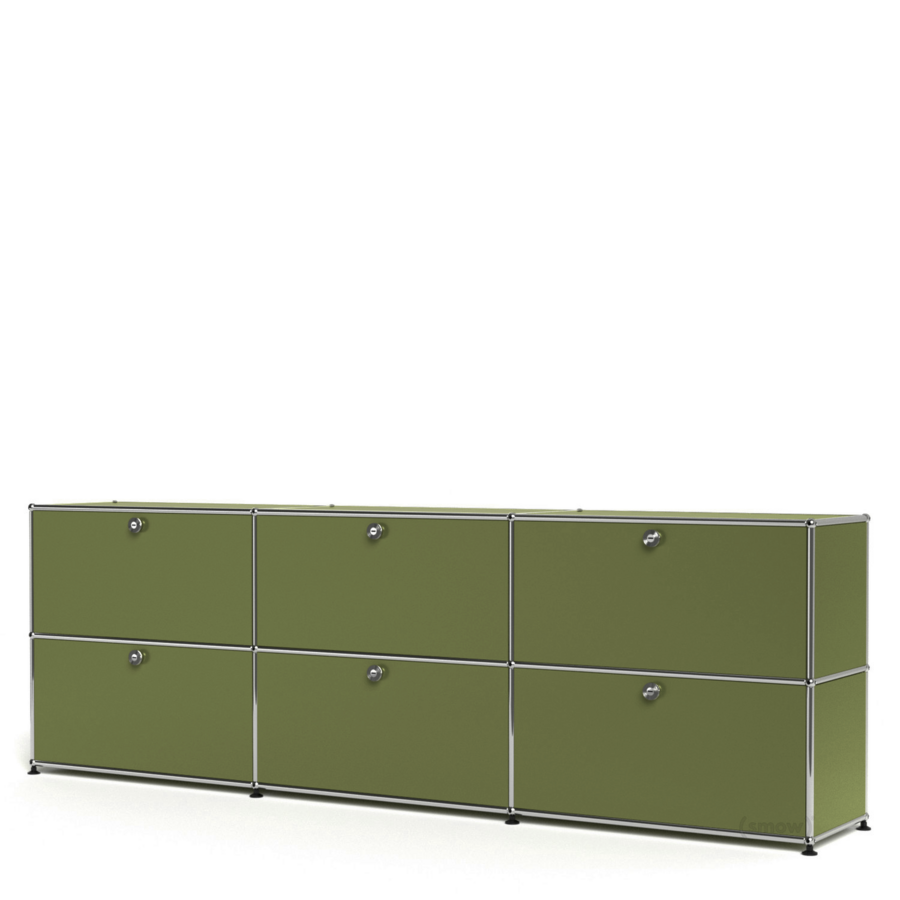 3x2 Modular Metal Sideboard with 6 doors [W(750+750+750)XD350XH(350+350)]