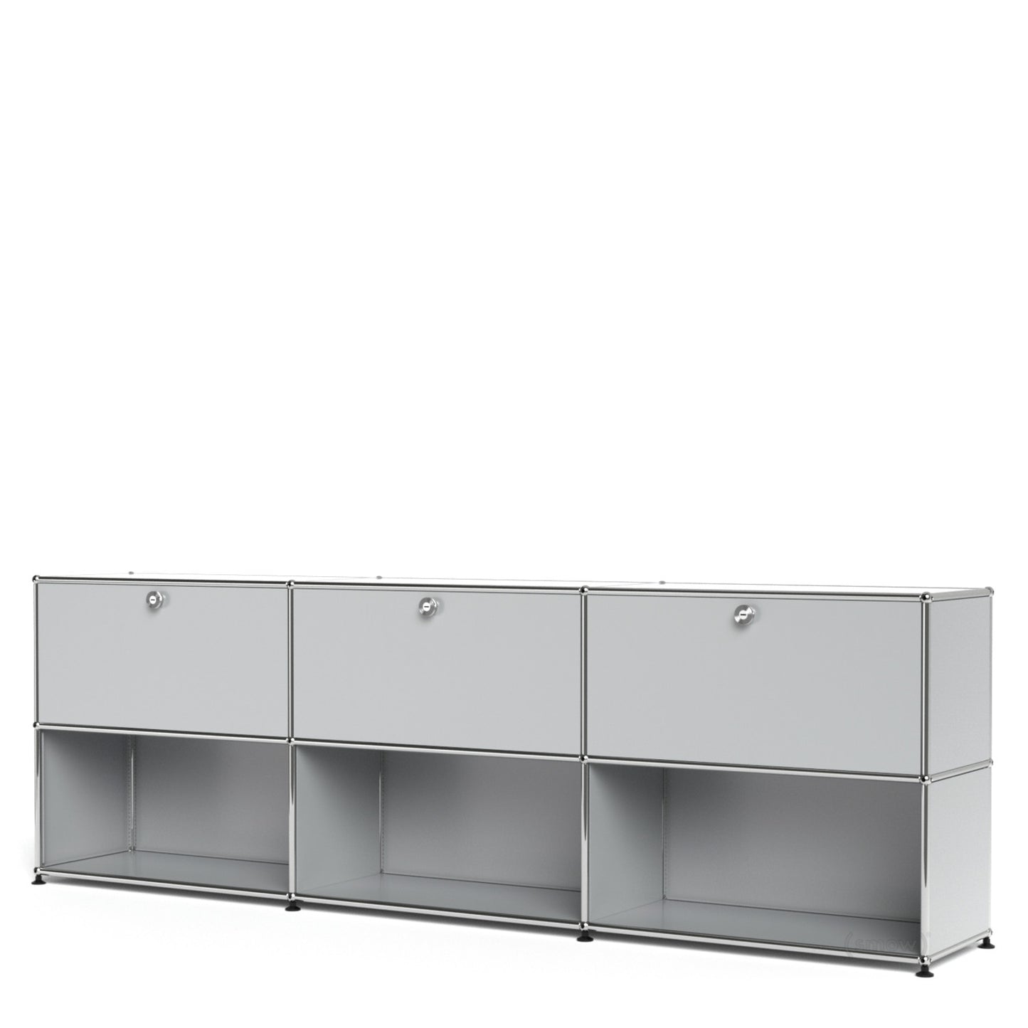 3x2 Modular Metal Sideboard with 3 top doors & 4-3-3 pannels [W(750+750+750)XD350XH(350+350)]