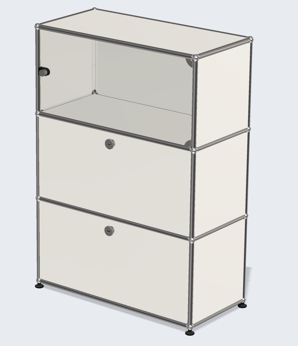 1x3 모듈 하이보드 (상단 1 글래스도어 & 하단 2 도어) [W750XD350XH(350+350+350)]