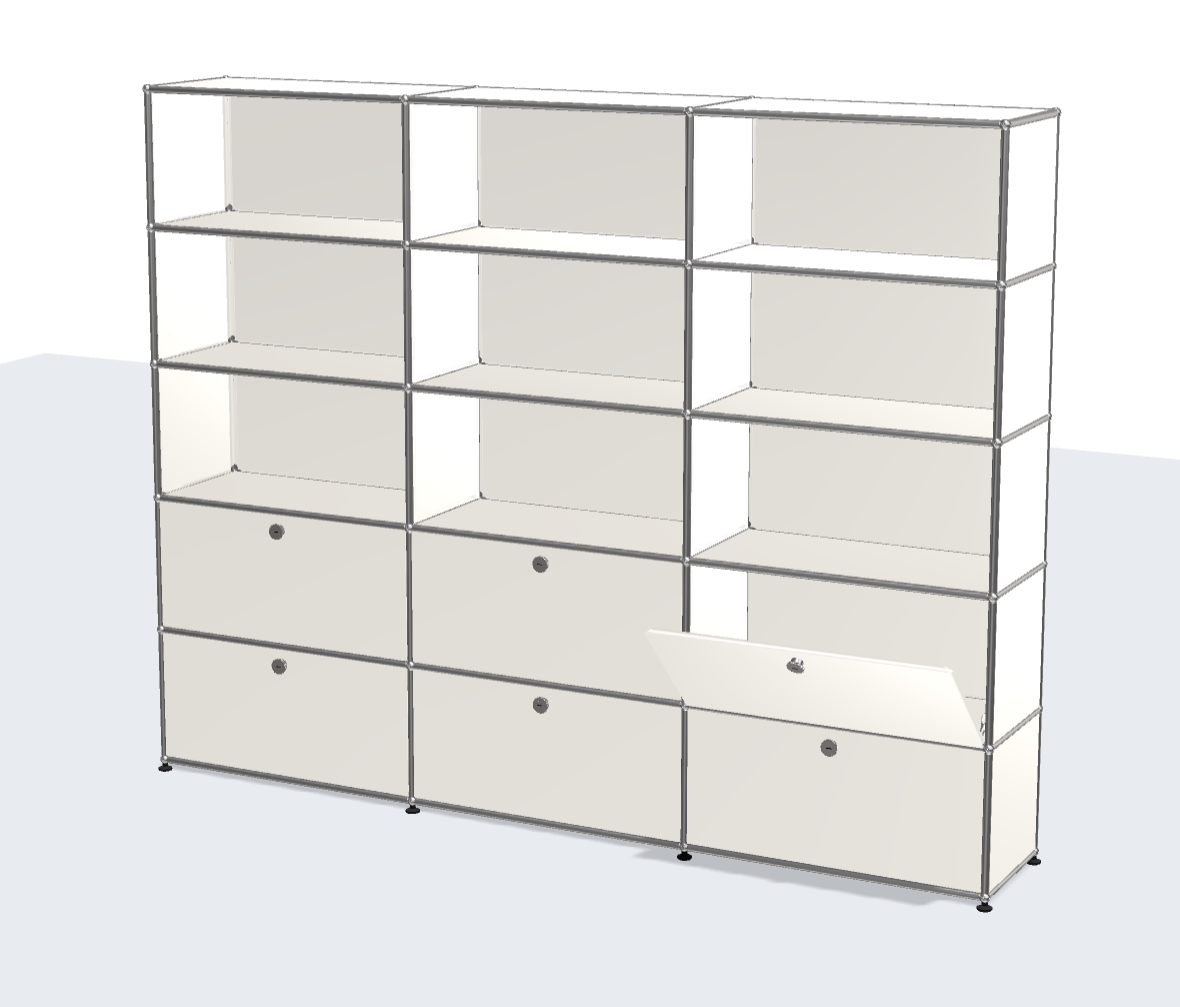 3x5 Module System with 3 bottom doors [W(750+750+750)XD350xH(350+350 ...