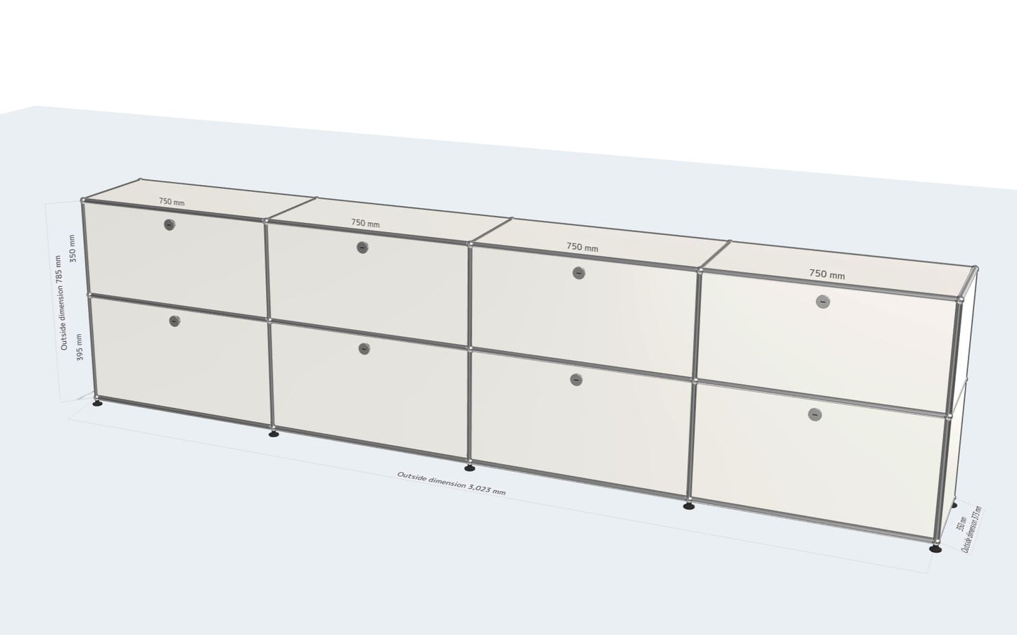4x2 모듈 사이드보드 (8 drop down doors) [W(750+750+750+750)XD350XH(395+350)]